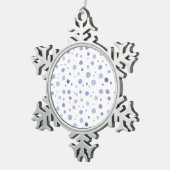 handgeschilderde polka stippen tin sneeuwvlok ornament (Rechts)