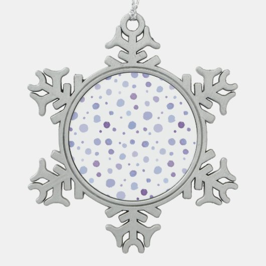 handgeschilderde polka stippen tin sneeuwvlok ornament (Voorkant)