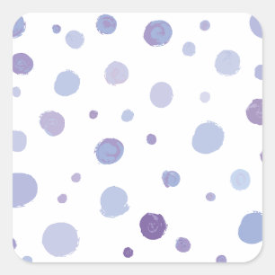 handgeschilderde polka stippen vierkante sticker
