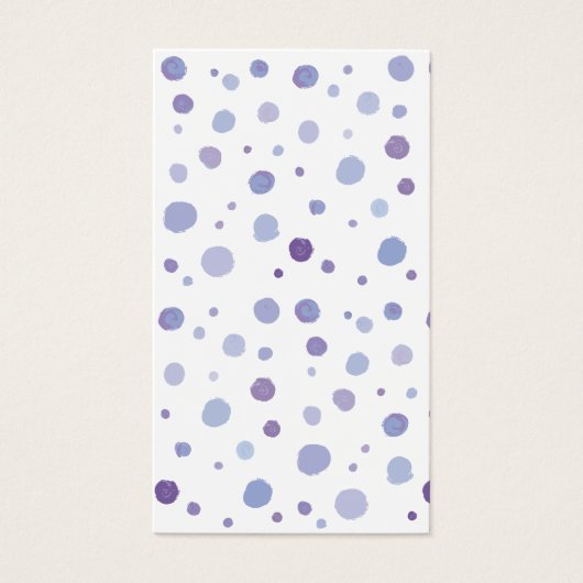handgeschilderde polka stippen visitekaartje (Voorkant)