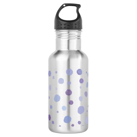handgeschilderde polka stippen waterfles (Voorkant)