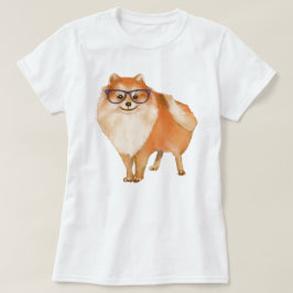 Handgeschilderde Pomeranian Pup Dog T-shirt