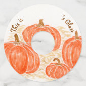 Handgeschilderde pompoenen Waterverf ADD NAME Wijnglaslabel (Achterkant)