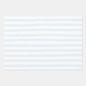 Handgeschilderde Preppy lichtblauwe strepen patroo Inpakpapier Vel (Voorkant 2)