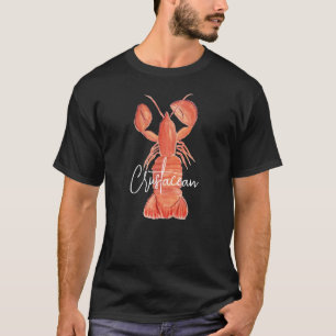 Handgeschilderde rivierkreeft schaaldier Kreeft T-shirt
