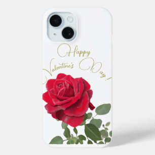 Handgeschilderde rode roos iPhone 15 case