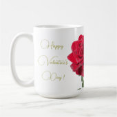 Handgeschilderde rode roos koffiemok (Links)