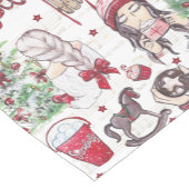 Handgeschilderde rode Waterverf kerstelementen Korte Tafelloper (Hoek)