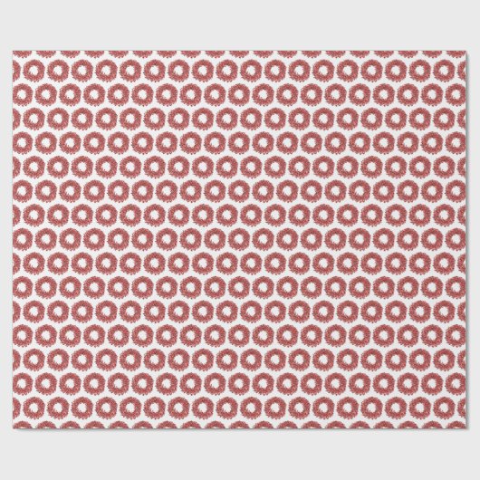 Handgeschilderde rode winterbes krans Kerstmis Cadeaupapier (Vlak)