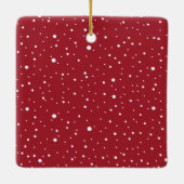 Handgeschilderde rode winterbes krans Kerstmis Keramisch Ornament (Achterkant)