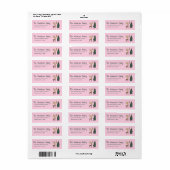 Handgeschilderde roze kerstboom rendier adres etiket (Full Sheet)