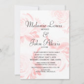 Handgeschilderde Rozen Roze Botanische Bruiloft Kaart (Voorkant)