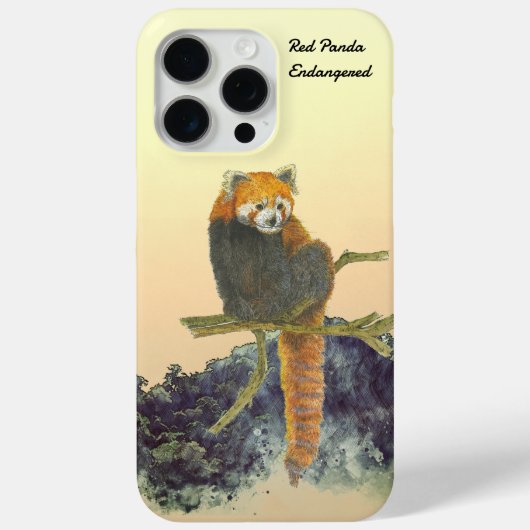 Handgeschilderde Schattigee rode panda Case-Mate iPhone Case (Achterkant)