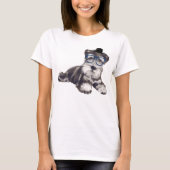 Handgeschilderde Schnauzer Puppy Dog T-shirt (Voorkant)