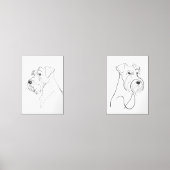Handgeschilderde Schnauzers Minimalistische Huisdi Muurkunst Sets (Voorkant)