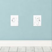 Handgeschilderde Schnauzers Minimalistische Huisdi Muurkunst Sets (Houten vloer)