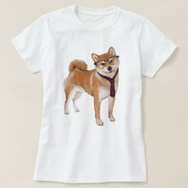 Handgeschilderde Shiba Inu Japanse Hond T-shirt