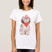 Handgeschilderde Shih Tzu Puppy Dog T-shirt (Voorkant)