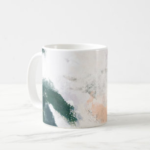 Handgeschilderde smaragdperzik elegante koffiekop koffiemok