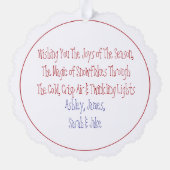 Handgeschilderde sneeuwman PERSONALISEREN Ronde Ornament Kaart (Achterkant)