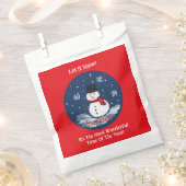 Handgeschilderde Sneeuwman Rood Personalize Treat Bedankzakje (Geknipt)