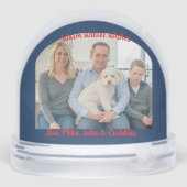 Handgeschilderde sneeuwman VOEG UW FOTO TOE Sneeuwbol (Achterkant)