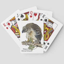 Handgeschilderde speelkaarten met bedreigde adelaa