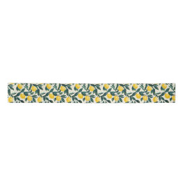 Handgeschilderde stijl Bright Yellow Lemon Pattern Satijnen Lint