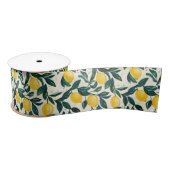 Handgeschilderde stijl Bright Yellow Lemon Pattern Satijnen Lint (Spoel)