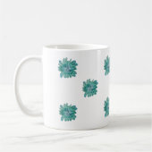 Handgeschilderde stijl turquoise bloem kunst mok (Links)