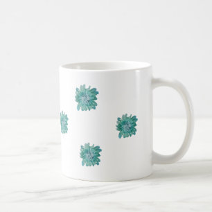 Handgeschilderde stijl turquoise bloem kunst mok