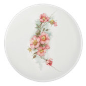  Handgeschilderde Stijl Wilde Rozen Keramische Knop (Voorkant)