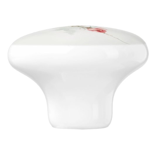  Handgeschilderde Stijl Wilde Rozen Keramische Knop (Zijkant)