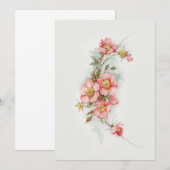  Handgeschilderde Stijl Wilde Rozen Notitiekaartje (Voorkant / Achterkant)