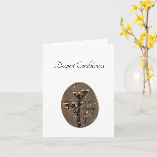 Handgeschilderde sympathiekaart kaart (Gele Bloem)