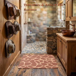 Handgeschilderde Terracotta Abrikozen Giraffe Vlek Badmat