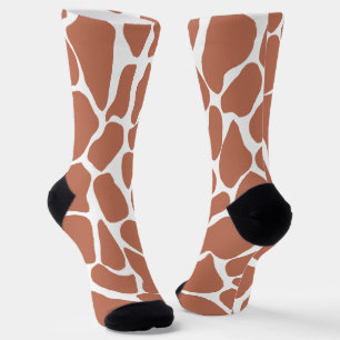 Handgeschilderde Terracotta & Witte Giraffenvlekke Sokken
