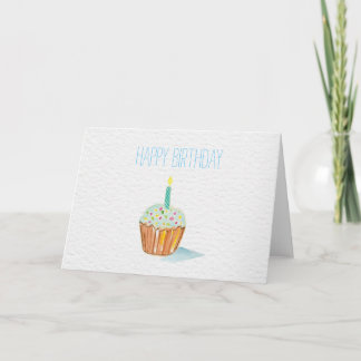 handgeschilderde verjaardag cupcake kaart