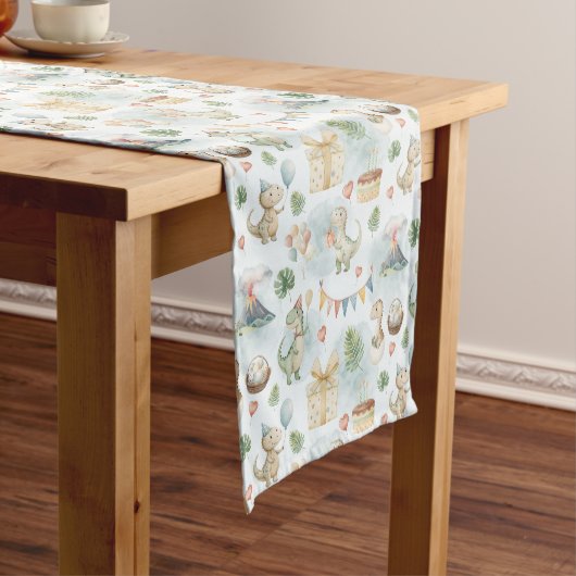 Handgeschilderde Verjaardags Dinos Tafel Runner Medium Tafelloper (Voorbeeld)