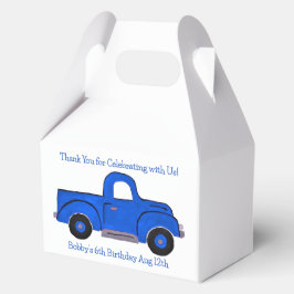 Handgeschilderde Vintage Blauwe Truck Bedankdoosjes