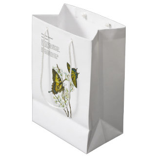 Handgeschilderde vlinder geschenkzak medium cadeauzakje