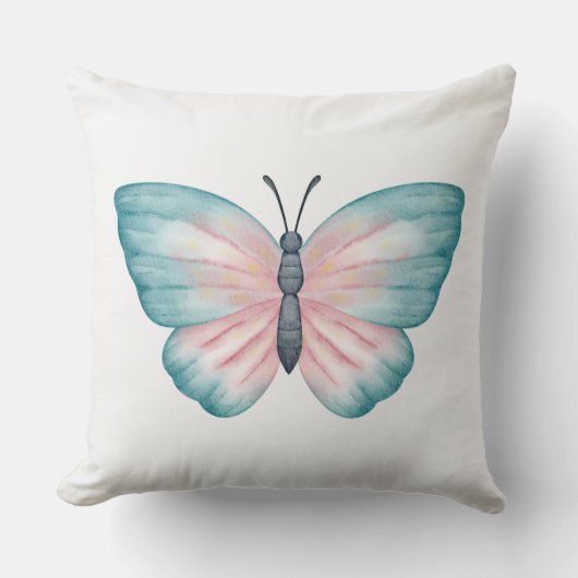 Handgeschilderde vlinderprint kussen (Voorkant)