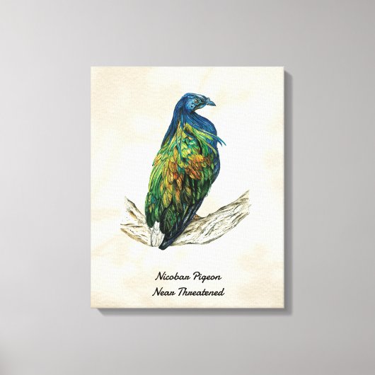 Handgeschilderde Vogelprint op Canvas (Voorkant)