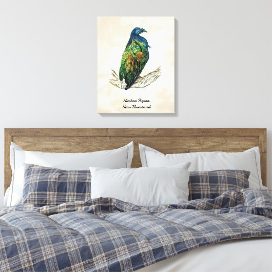 Handgeschilderde Vogelprint op Canvas (Insitu (Slaapkamer))