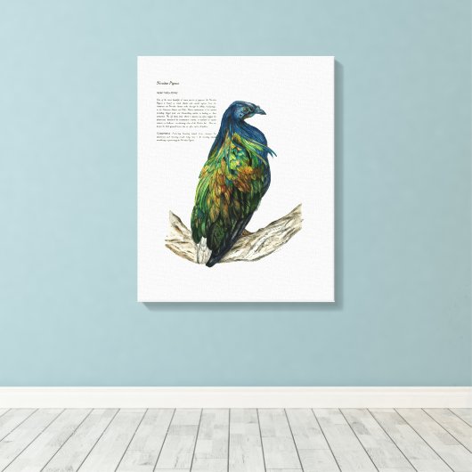 Handgeschilderde Vogelprint op Canvas (Insitu (Houten vloer))