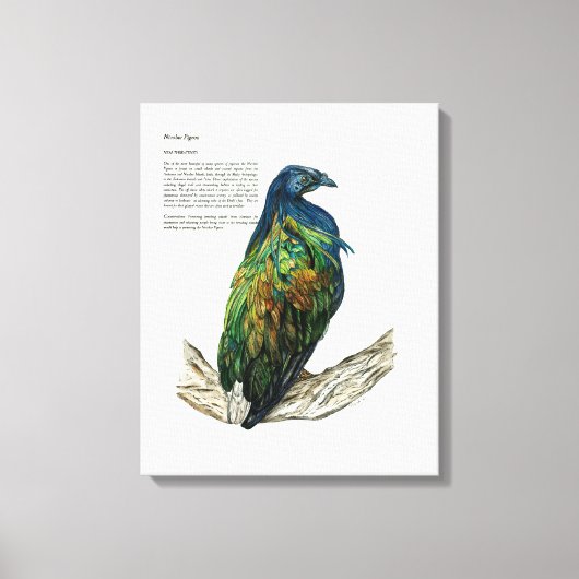 Handgeschilderde Vogelprint op Canvas (Voorkant)