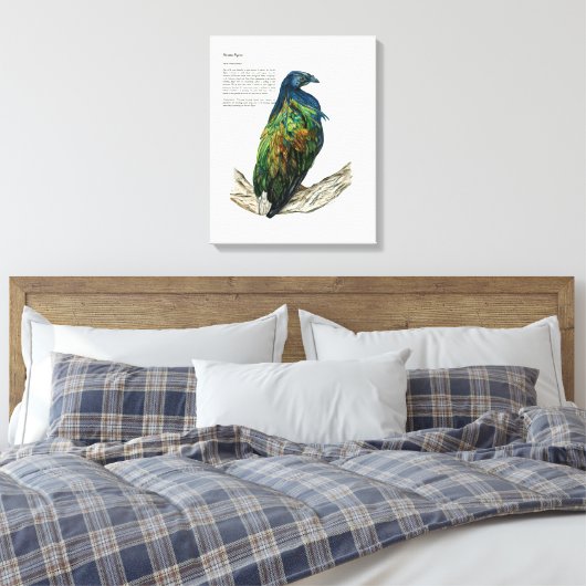 Handgeschilderde Vogelprint op Canvas (Insitu (Slaapkamer))