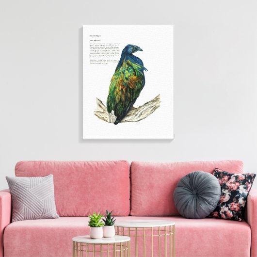 Handgeschilderde Vogelprint op Canvas (Insitu (Woonkamer))
