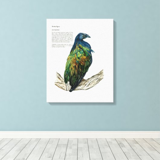 Handgeschilderde Vogelprint op Canvas (Insitu (Houten vloer))