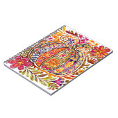 Handgeschilderde volkskunst pompoen Canvas tas rus Notitieboek (Linkerzijde)